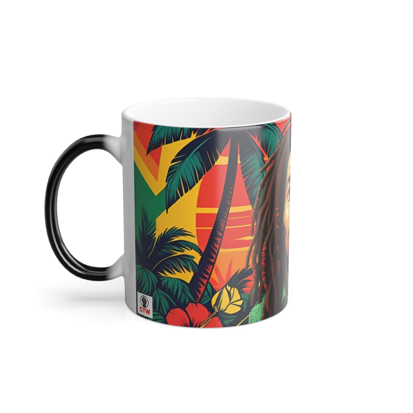 Vibrant Color Morphing Mug, Jamaica Reggae Inspired Coffee Cup, Unique Gift for Coffee Lovers, Music Enthusiasts, Rasta Design