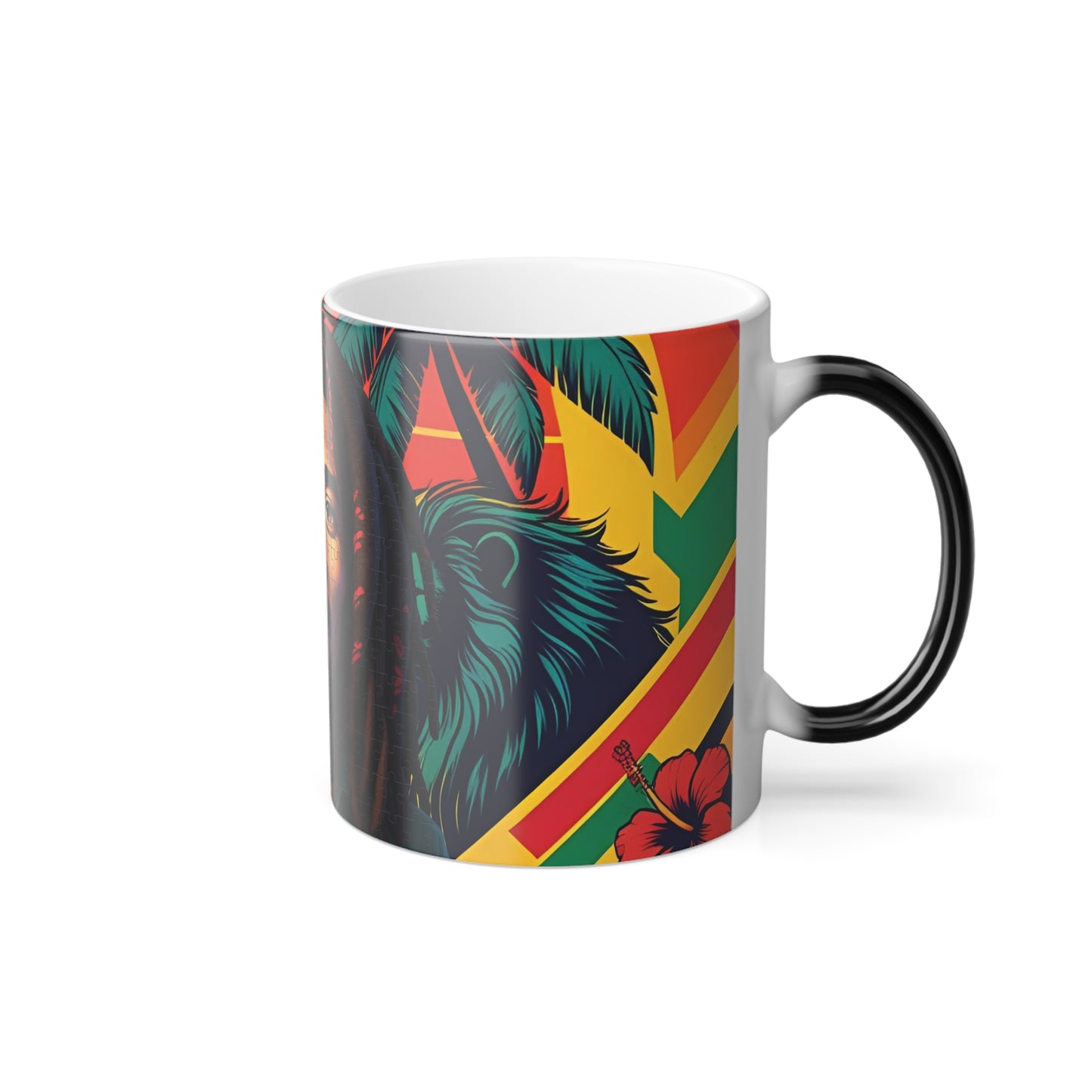Vibrant Color Morphing Mug, Jamaica Reggae Inspired Coffee Cup, Unique Gift for Coffee Lovers, Music Enthusiasts, Rasta Design