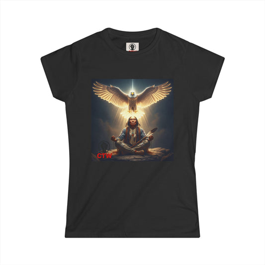 Angel Wings Women's Softstyle Tee - Spiritual Art T-Shirt, Meditative Shirt, Bohemian Style Top, Gift for Her, Inspiring Graphic Tee