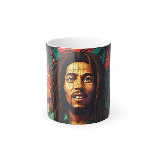 Vibrant Color Morphing Mug, Jamaica Reggae Inspired Coffee Cup, Unique Gift for Coffee Lovers, Music Enthusiasts, Rasta Design